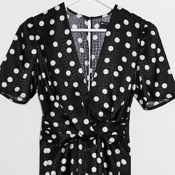 ASOS NWOT TALL Romper - Twist Front Polka Dot - Picture 2 of 7